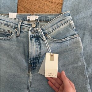 Good American Light Blue Kick Flare Jeans NWT